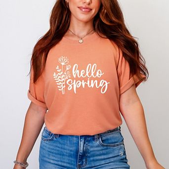 Simply Sage Market Hello Spring Flowers Garment Dyed Tee