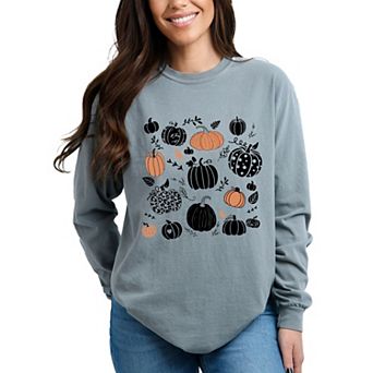 Simply Sage Market Halloween Pumpkins Garment Dyed Long Sleeve