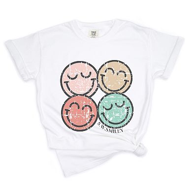 Simply Sage Market S.W.Smiley Smiley Face Grunge Garment Dyed Tee