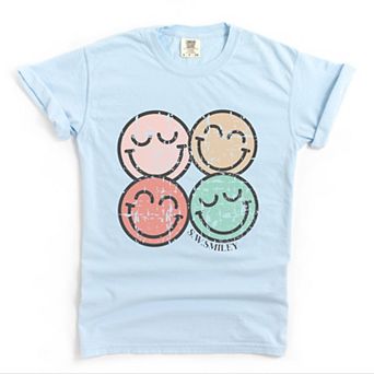 Simply Sage Market S.W.Smiley Smiley Face Grunge Garment Dyed Tee