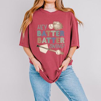 Simply Sage Market Hey Batter Batter Swing Watercolor Garment Dyed Tee