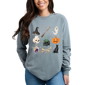 Simply Sage Market Halloween Chart Stars Garment Dyed Long Sleeve