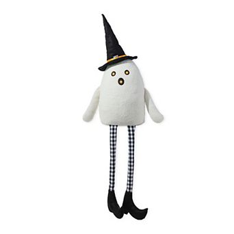 Glitzhome 65.25"H Oversized Ghost Sitter Porch Decor, Lighted Fabric Halloween Decor