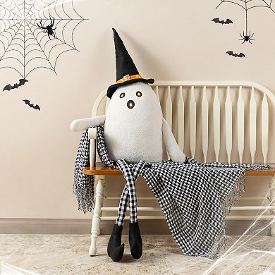 Glitzhome 65.25"H Oversized Ghost Sitter Porch Decor, Lighted Fabric Halloween Decor