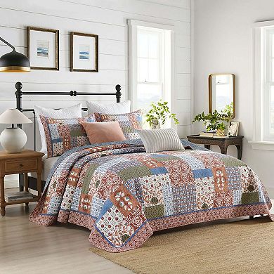 MarCielo 3-Pieces Floral Patchwork Pattern Quilt Bedspread Set