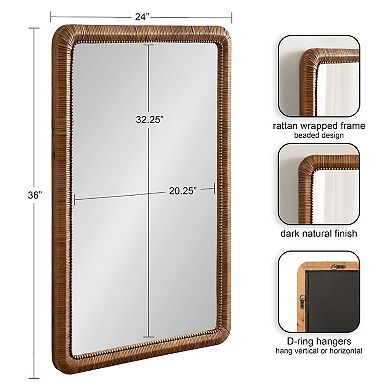 Rahfy Beaded Rectangle Framed Mirror