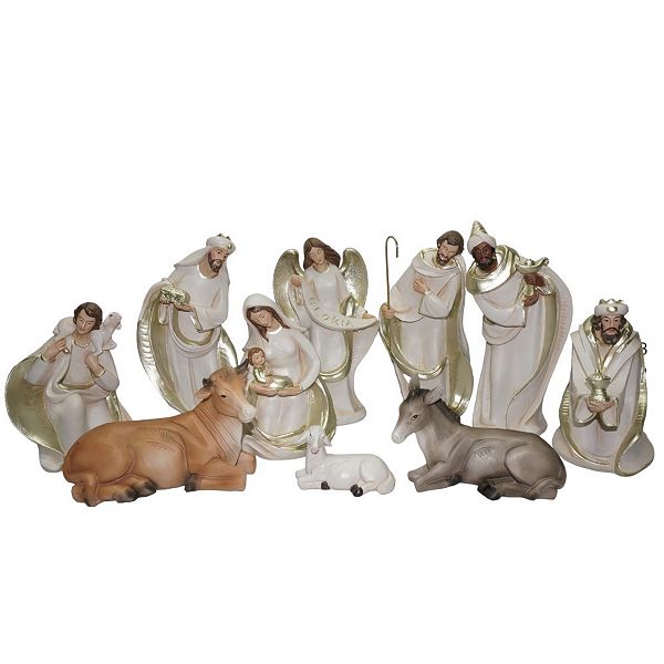 10 PC Set - Nativity Manger Scene - Elegant Christmas Nativity Decoration