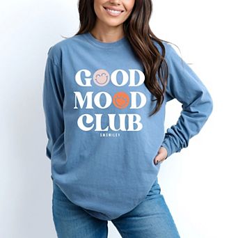 Simply Sage Market S.W.Smiley Good Mood Club Garment Dyed Long Sleeve