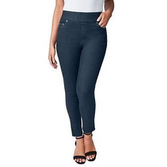 Jessica London Women's Plus Size Comfort Waist Scalloped Ankle Jean