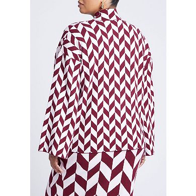 ELOQUII Women's Plus Size Mock Neck Intarsia Sweater