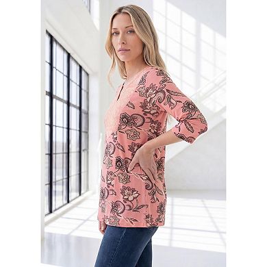 Roaman's Women's Plus Size Embroidered Swing Tunic