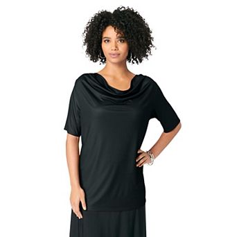 Roaman's Women's Plus Size Cowl Neck Knit Top