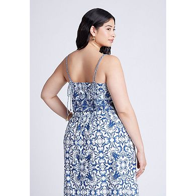 ELOQUII Women's Plus Size Printed Cropped Tank Top