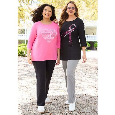 Catherines Women's Plus Size Scoopneck Breast Cancer Awareness Tee
