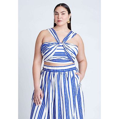 ELOQUII Women's Plus Size Split Strap Crop Top