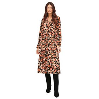 ellos Plus Size Button Bodice Empire Fit & Flare Dress