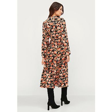 ellos Plus Size Button Bodice Empire Fit & Flare Dress