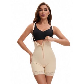 Women's Sculpting Hip Lifting Body Shaper with Front Hook-and-Zip Closure Tummy Control Shapewear