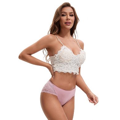 Women's Lace Mid-Waisted Full Coverage Briefs HI-Cut Leak Proof Ladies Underpants