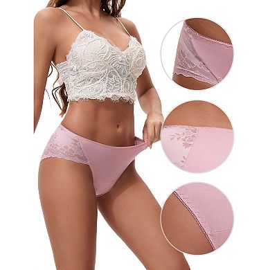 Women's Lace Mid-Waisted Full Coverage Briefs HI-Cut Leak Proof Ladies Underpants