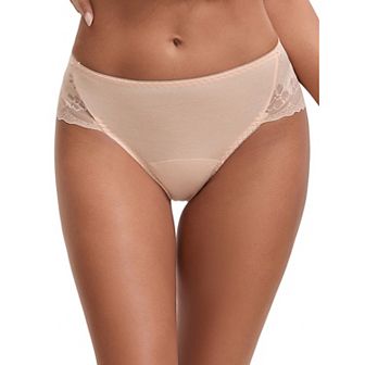Women's Lace Mid-Waisted Full Coverage Briefs HI-Cut Leak Proof Ladies Underpants