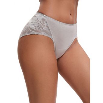 Women's Lace Mid-Waisted Full Coverage Briefs HI-Cut Leak Proof Ladies Underpants
