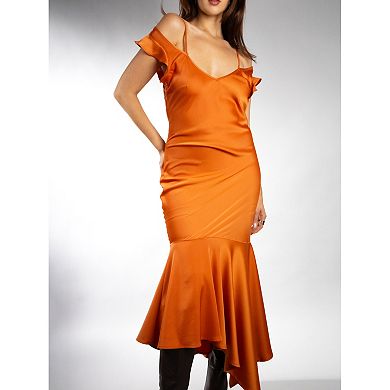 Jess by Meiko Women's Asymmetrical Butterfly Sleeve Slip Dress