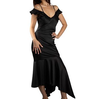 Jess by Meiko Women's Asymmetrical Butterfly Sleeve Slip Dress