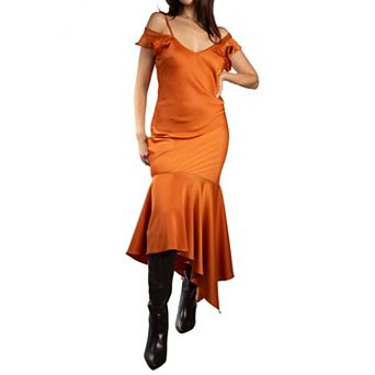 Jess by Meiko Women's Asymmetrical Butterfly Sleeve Slip Dress