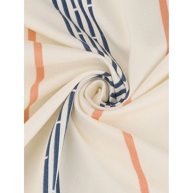 Women's Nightgown Striped Button Down Long Sleeve Pajama Dress V-Neck Nortch Collar with Pocket