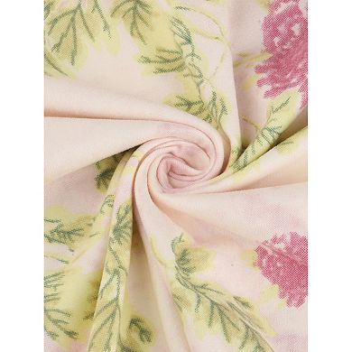 Women's Pajamas Set Long Sleeve Floral Pullover Tie Front Wide Leg Soft 2 Piece Loungewear