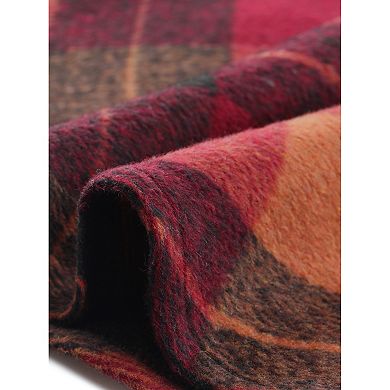 Women's Vintage Plaid High Waist A-Line Long Maxi Skirt with Pockets