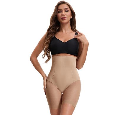 Women's Mesh High Waist Tummy Control Thigh Slimmers Slip Shorts for Under Dresses Shapewear