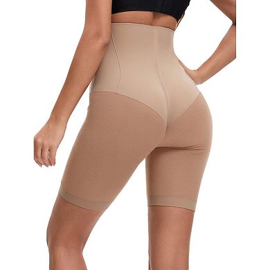 Women's Mesh High Waist Tummy Control Thigh Slimmers Slip Shorts for Under Dresses Shapewear
