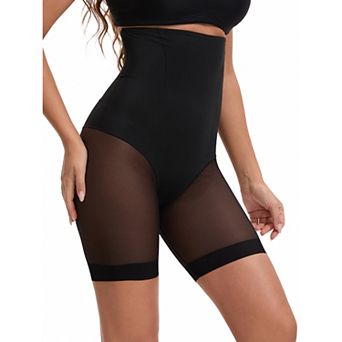 Women's Mesh High Waist Tummy Control Thigh Slimmers Slip Shorts for Under Dresses Shapewear