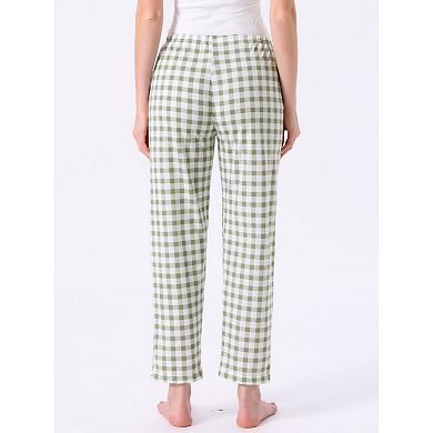 Women's Plaid Pajama Bottoms Elastic Waist with Pockets Long Sleepwear Lounge Pants