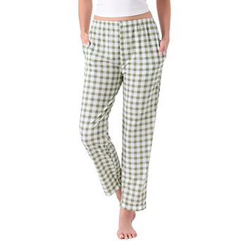 Women's Plaid Pajama Bottoms Elastic Waist with Pockets Long Sleepwear Lounge Pants