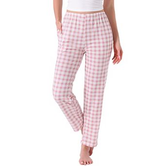 Women's Plaid Pajama Bottoms Elastic Waist with Pockets Long Sleepwear Lounge Pants