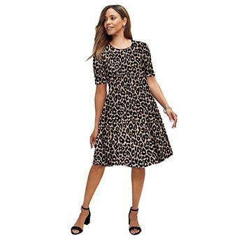 Jessica London Women's Plus Size Stretch Ponte Flare Dress