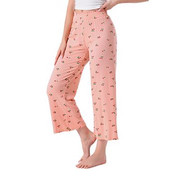 Women's Pajama Bottoms Palazzo Print Lounge Elastic Waist Sleepwear Loose Wide Leg Pants