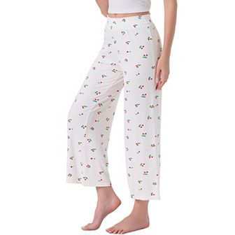 Women's Pajama Bottoms Palazzo Print Lounge Elastic Waist Sleepwear Loose Wide Leg Pants