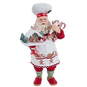 10.5" Gingerbread Chef Santa Festive Christmas Decoration
