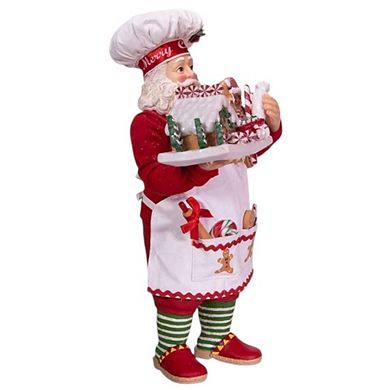 10.5" Gingerbread Chef Santa Festive Christmas Decoration