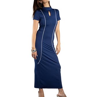 Jess by Meiko Women's Sculpting Keyhole Bodycon Maxi Dress