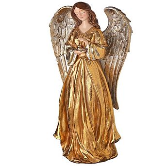 23" Praying Angel Made from Resin: Elegant Christmas Decoration with Serene Beauty