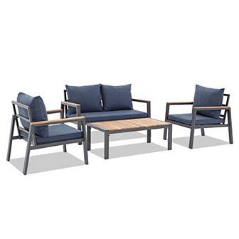 Aluminum Patio 4 pc Outdoor Conversation Set