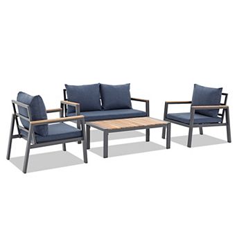 Aluminum Patio 4 pc Outdoor Conversation Set