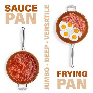 Gotham Steel 5.5-Quart Ti-Ceramic Nonstick Deep Saute Pan with Helper Handle