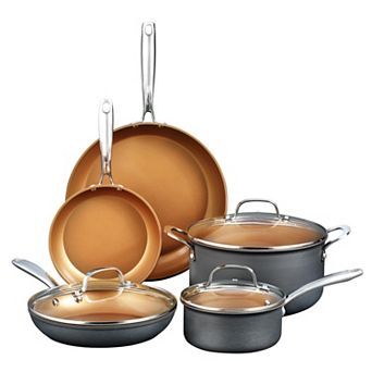 Gotham Steel 8 pc Hard-Anodized Aluminum Nonstick Cookware Set