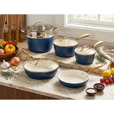 Gotham Steel Hammered 10-pc. Ceramic Nonstick Cookware Set
